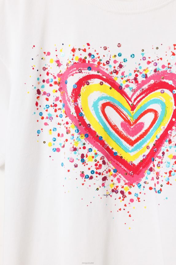 Girl DesigualSequinned heart t-shirt Clothing 68X2401762