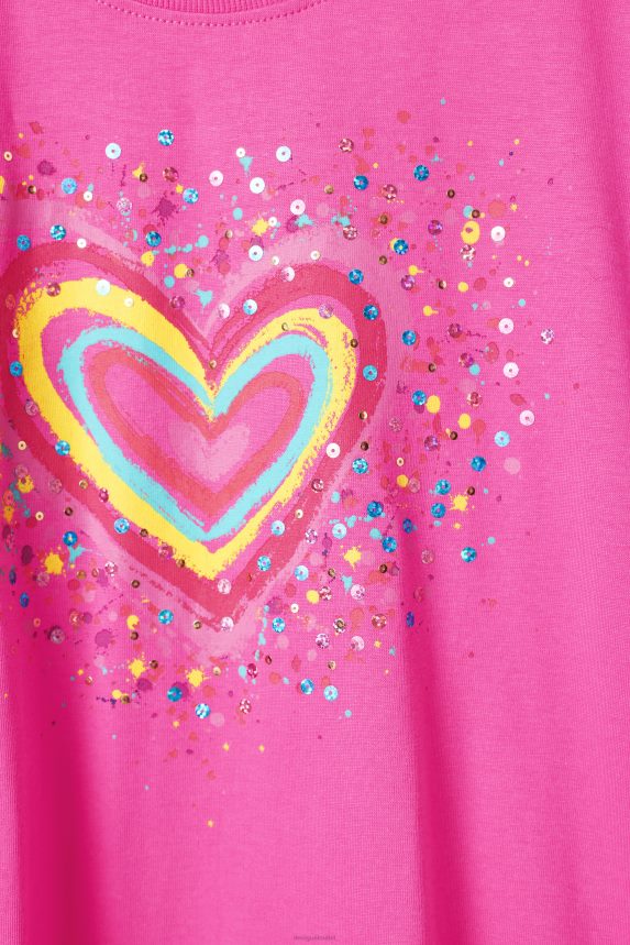 Girl DesigualSequinned heart t-shirt Clothing 68X2401832