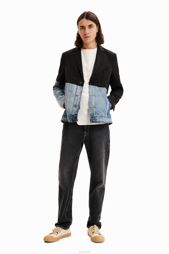 Men DesigualBimaterial denim blazer Clothing 68X2401696