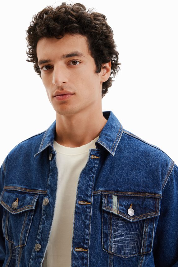 Men DesigualPatchwork denim trucker jacket Clothing 68X2401603