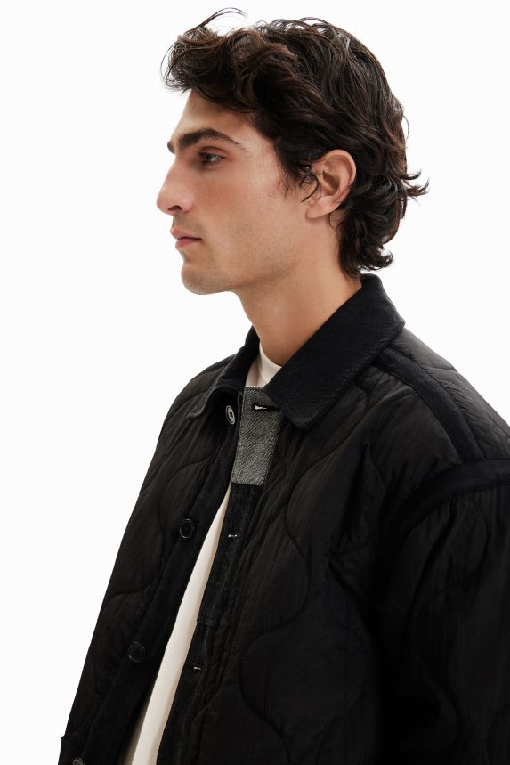 Men DesigualPatchwork quilted overshirt Clothing 68X2401547