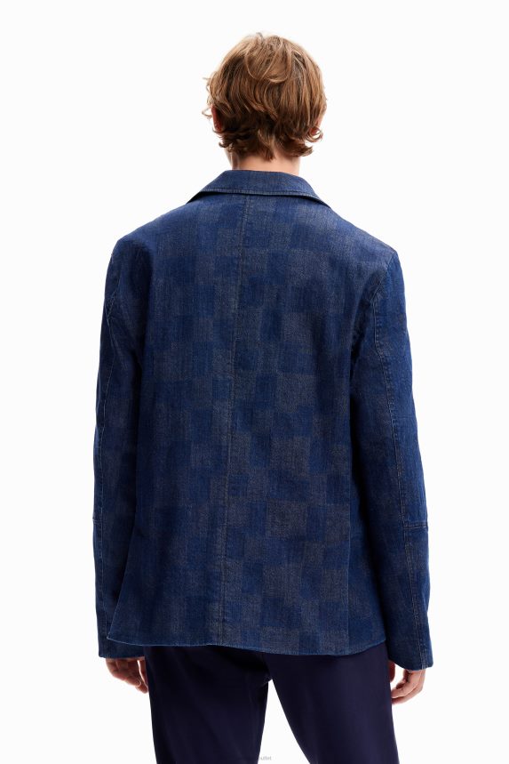Men DesigualPlaid denim blazer Clothing 68X2401602
