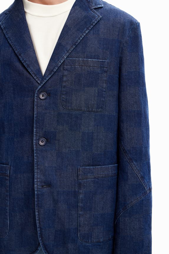 Men DesigualPlaid denim blazer Clothing 68X2401602