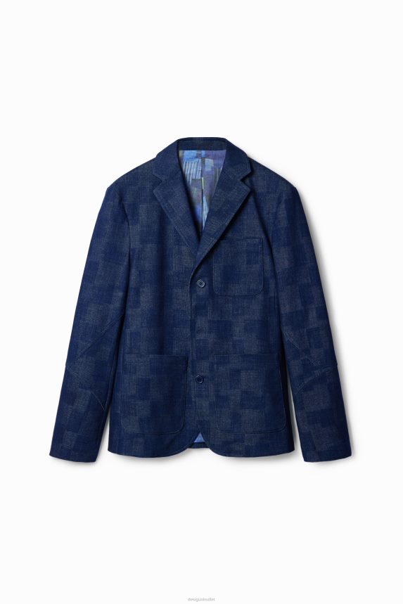 Men DesigualPlaid denim blazer Clothing 68X2401602