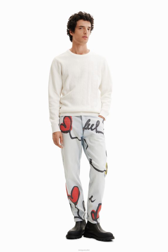 Men DesigualHeart straight jeans Clothing 68X2401522