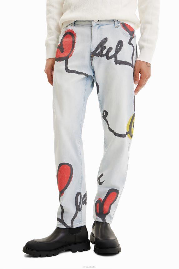 Men DesigualHeart straight jeans Clothing 68X2401522