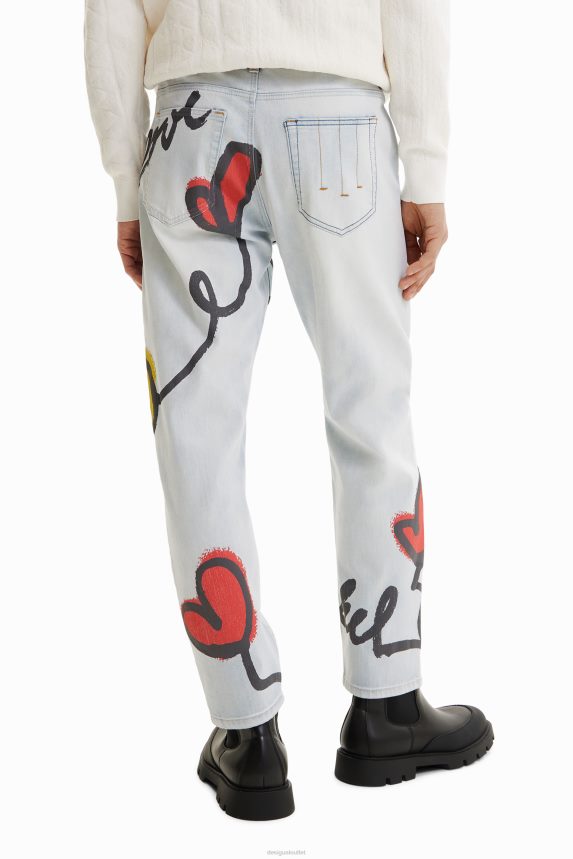 Men DesigualHeart straight jeans Clothing 68X2401522