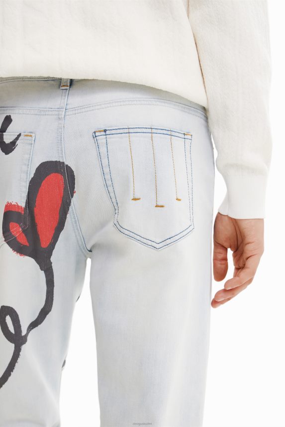 Men DesigualHeart straight jeans Clothing 68X2401522