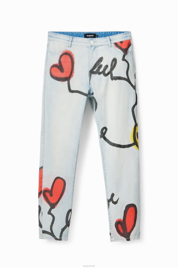Men DesigualHeart straight jeans Clothing 68X2401522