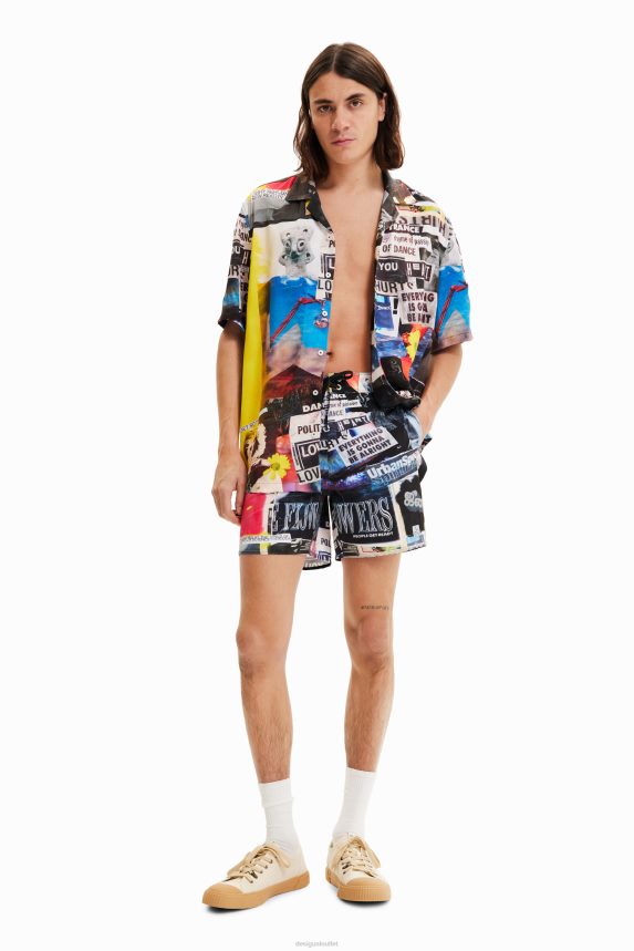 Men DesigualNewspaper swim shorts Clothing 68X2401674