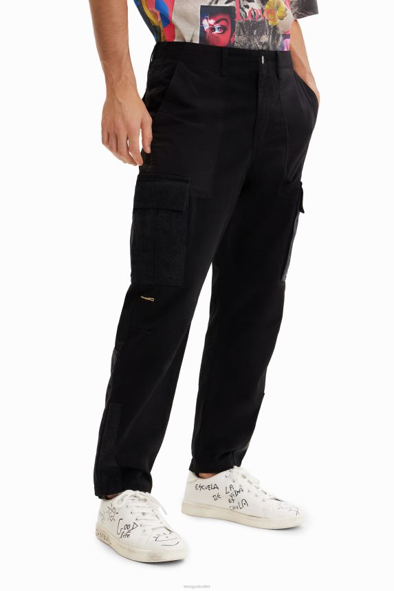Men DesigualPatchwork cargo trousers Clothing 68X2401650