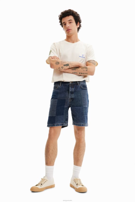 Men DesigualPatchwork jacquard denim shorts Clothing 68X2401524