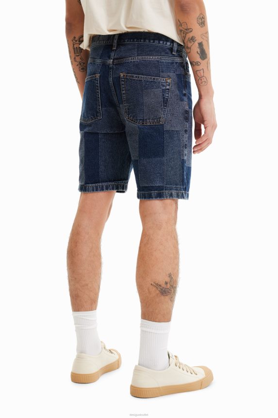 Men DesigualPatchwork jacquard denim shorts Clothing 68X2401524