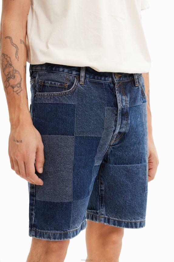 Men DesigualPatchwork jacquard denim shorts Clothing 68X2401524