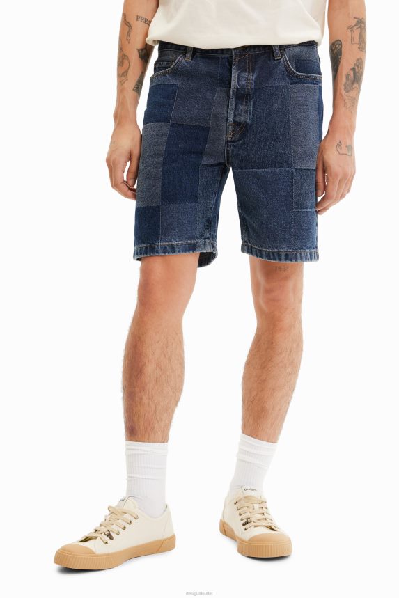 Men DesigualPatchwork jacquard denim shorts Clothing 68X2401524