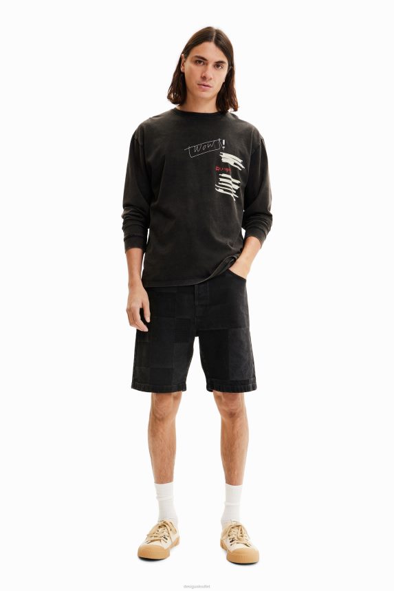 Men DesigualPatchwork jacquard denim shorts Clothing 68X2401680