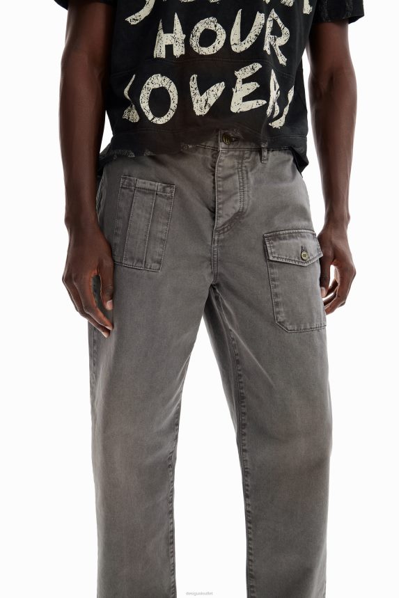 Men DesigualStraight cargo trousers Clothing 68X2401599