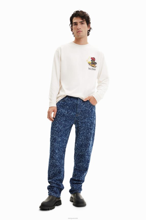 Men DesigualStraight textured jeans Clothing 68X2401626