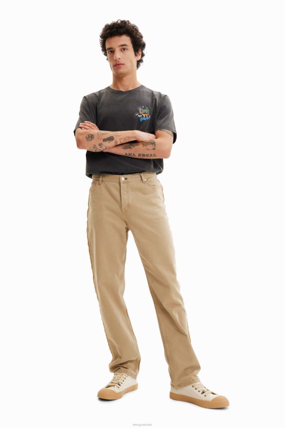 Men DesigualStraight washed jeans Clothing 68X2401593