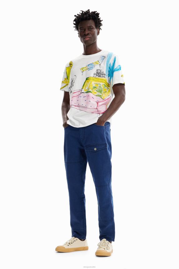 Men DesigualTwill pocket trousers Clothing 68X2401647