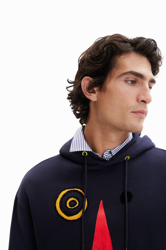 Men DesigualArty face hoodie Clothing 68X2401625