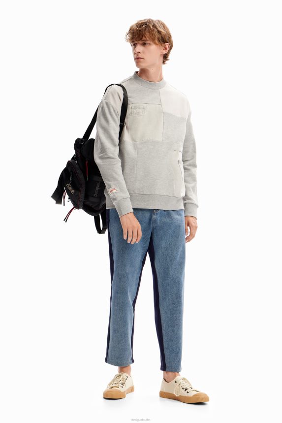 Men DesigualDenim patchwork sweatshirt Clothing 68X2401645