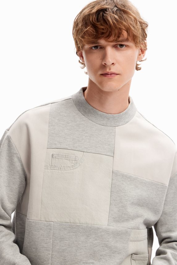 Men DesigualDenim patchwork sweatshirt Clothing 68X2401645