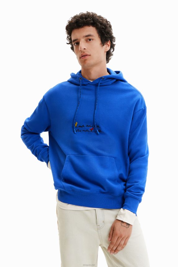 Men DesigualEmbroidered message hoodie Clothing 68X2401637