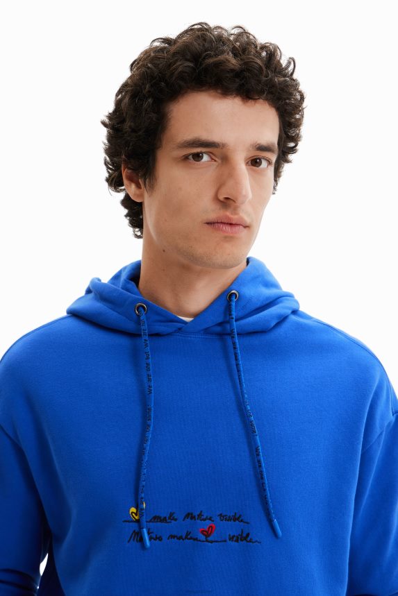 Men DesigualEmbroidered message hoodie Clothing 68X2401637