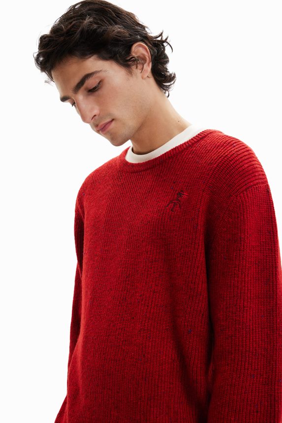 Men DesigualEmbroidered ribbed pullover Clothing 68X2401532