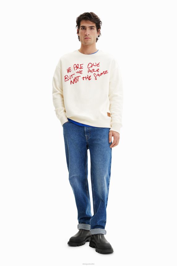 Men DesigualFlocked message sweatshirt Clothing 68X2401519