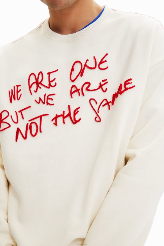 Men DesigualFlocked message sweatshirt Clothing 68X2401519