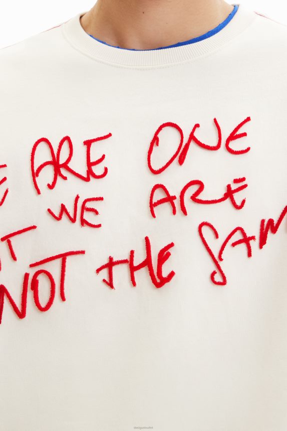 Men DesigualFlocked message sweatshirt Clothing 68X2401519