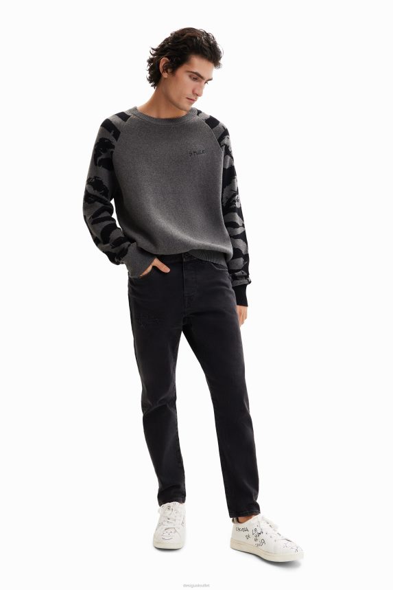 Men DesigualJacquard animal-print pullover Clothing 68X2401564