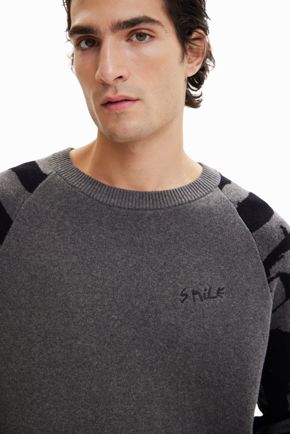 Men DesigualJacquard animal-print pullover Clothing 68X2401564