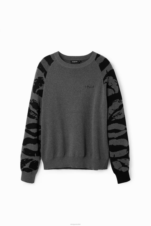 Men DesigualJacquard animal-print pullover Clothing 68X2401564