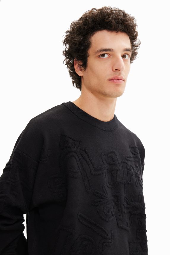 Men DesigualLoose towelling-effect jumper Clothing 68X2401558