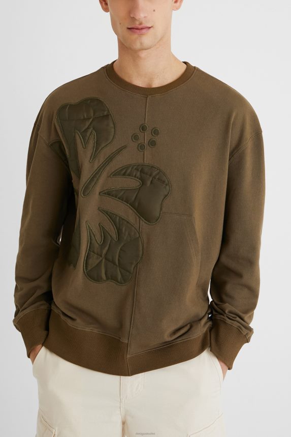 Men DesigualOversize sweatshirt asymmetric hem Clothing 68X2401596