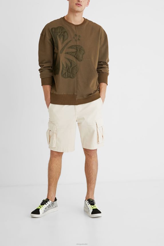 Men DesigualOversize sweatshirt asymmetric hem Clothing 68X2401596