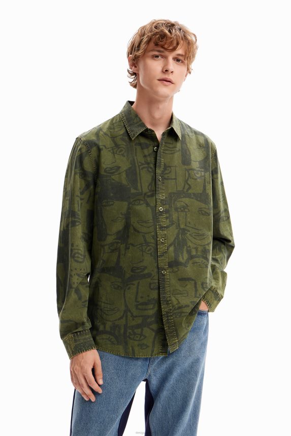 Men DesigualAcid wash face shirt Clothing 68X2401617