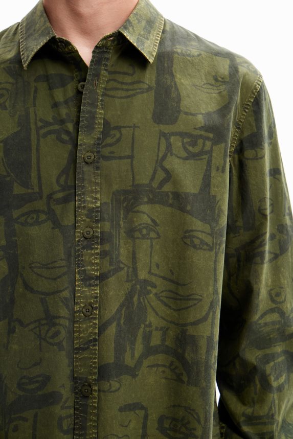 Men DesigualAcid wash face shirt Clothing 68X2401617