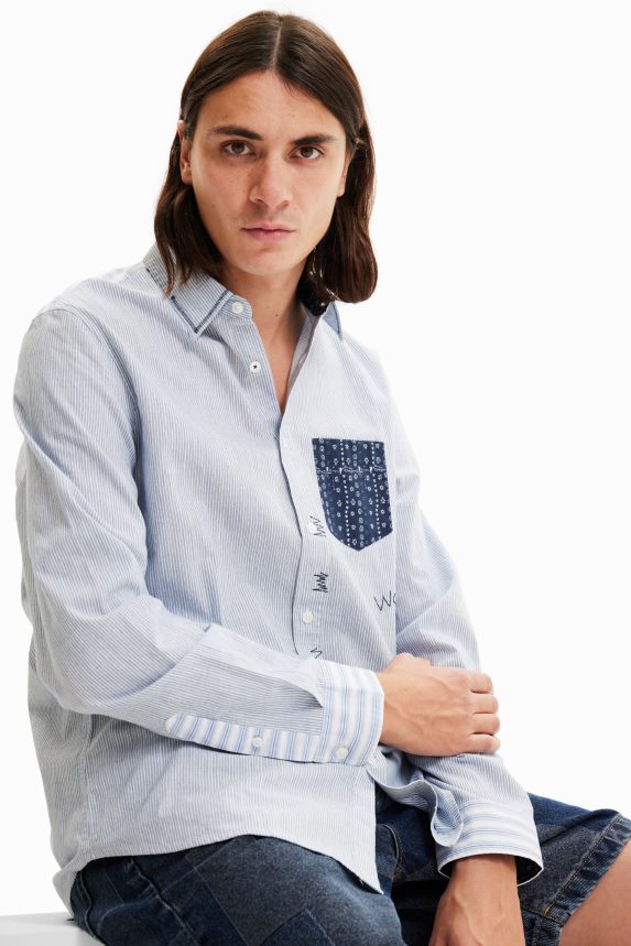 Men DesigualContrasting striped shirt Clothing 68X2401544