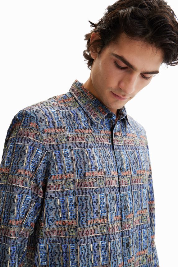 Men DesigualEmbroidered arty logo shirt Clothing 68X2401543