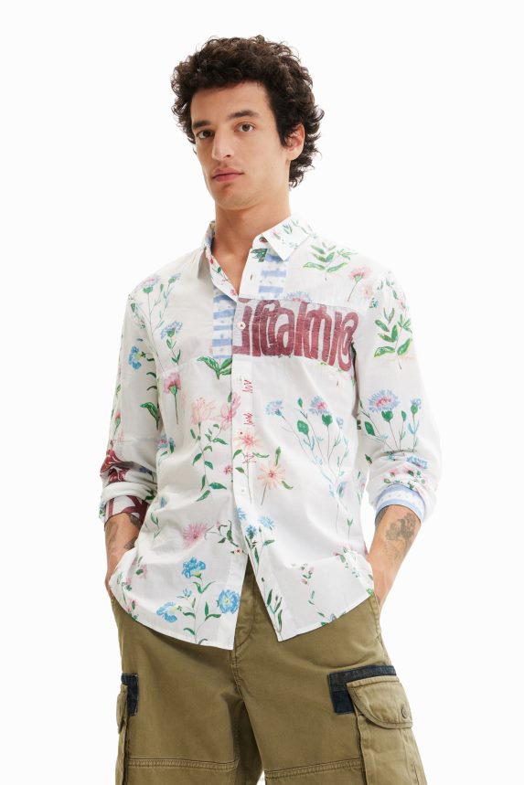 Men DesigualFloral voile shirt Clothing 68X2401533