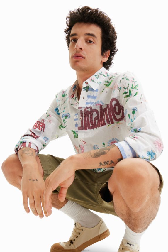 Men DesigualFloral voile shirt Clothing 68X2401533