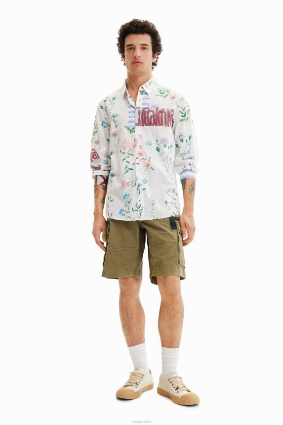 Men DesigualFloral voile shirt Clothing 68X2401533