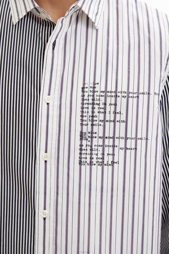 Men DesigualHalf-and-half striped shirt Clothing 68X2401651