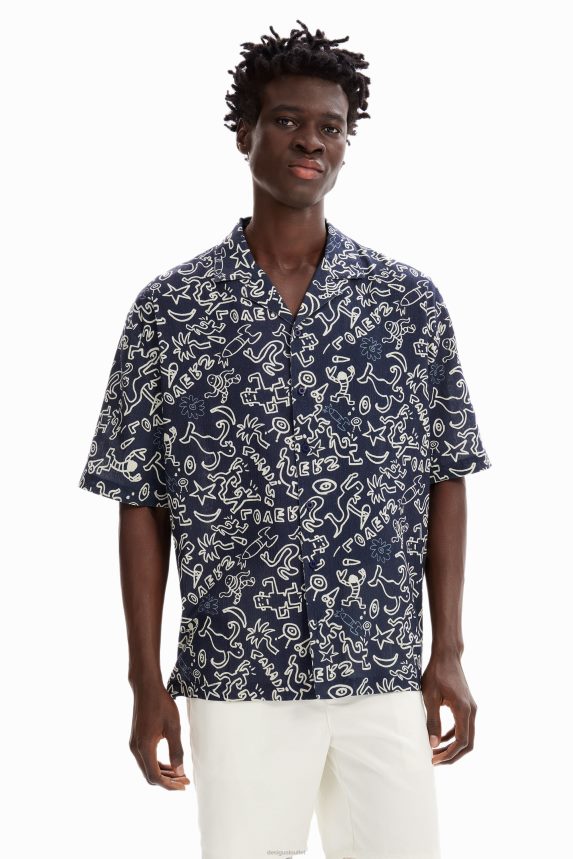 Men DesigualIllustration resort shirt Clothing 68X2401605