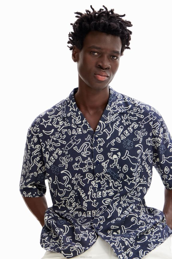 Men DesigualIllustration resort shirt Clothing 68X2401605