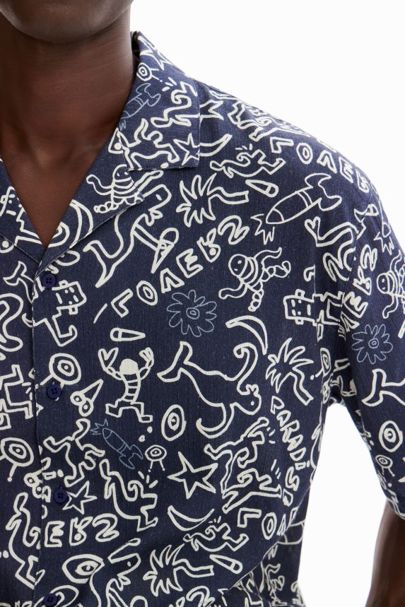 Men DesigualIllustration resort shirt Clothing 68X2401605